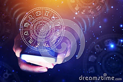 Astrology smartphone app concept Stock Photo