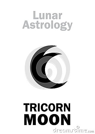 Astrology: Three-horned MOON Vector Illustration