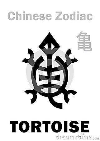 Astrology: TORTOISE (sign of Chinese Zodiac) Vector Illustration