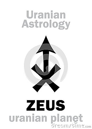 Astrology: ZEUS (uranian planet) Vector Illustration