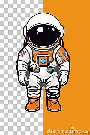 Astronaut cartoon character on colorful background Stock Photo