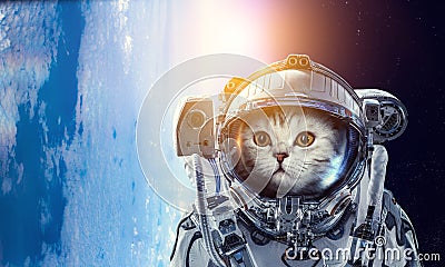 First trip to space. Mixed media Stock Photo