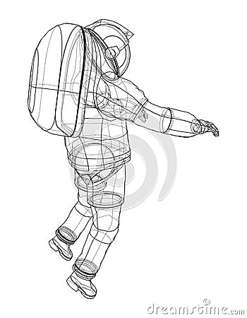 Astronaut concept. Vector rendering of 3d Vector Illustration