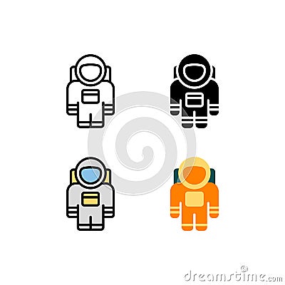 Astronaut, cosmonaut, spacesuit Icon, Logo, and illustration Vector Illustration