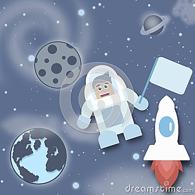 Astronaut in the cosmos Stock Photo