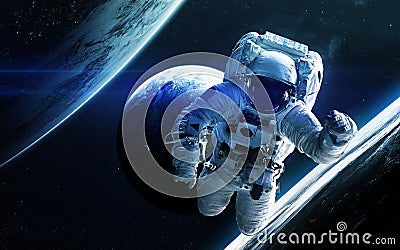 Astronaut deep space. Elements of this image furnished by NASA Stock Photo