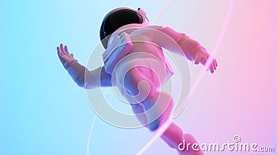 Astronaut escape from the void Stock Photo