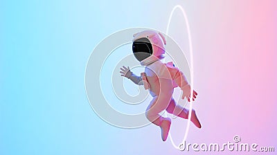 Astronaut escape from the void Stock Photo