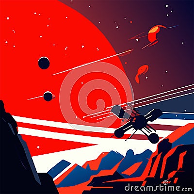 Astronaut flies in space. Vector illustration for your design. Generative AI Vector Illustration