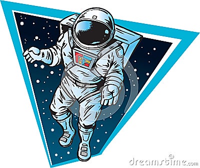 Astronaut floating in space Vector Illustration