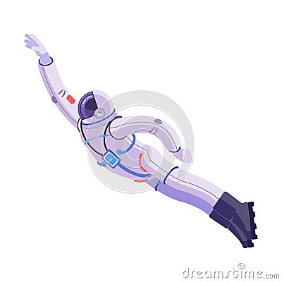 Astronaut flying in space. Set of astronaut man character vector design. Representation in various actions. Vector flat Vector Illustration