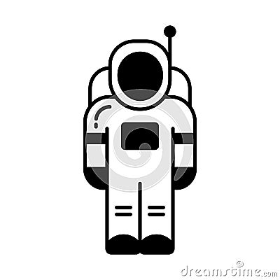 Astronaut Half Glyph and Line mixing Vector icon which can easily modify or edit Vector Illustration