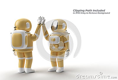 Astronaut Hifi Gesture Pen Tool Created Clipping Path Included in JPEG Easy to Composite Stock Photo