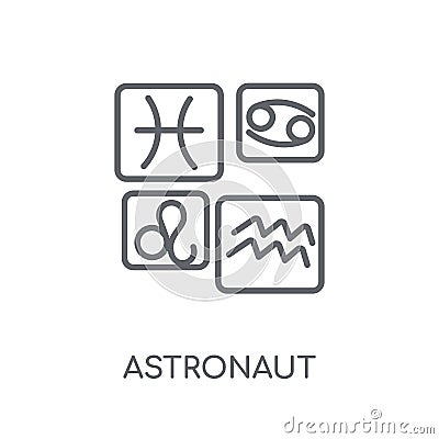 Astronaut linear icon. Modern outline Astronaut logo concept on Vector Illustration