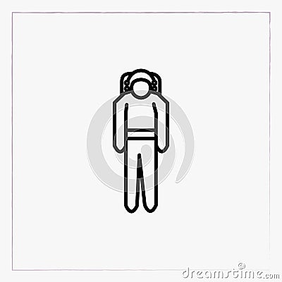 Astronaut linear icon outline black symbol Vector Illustration