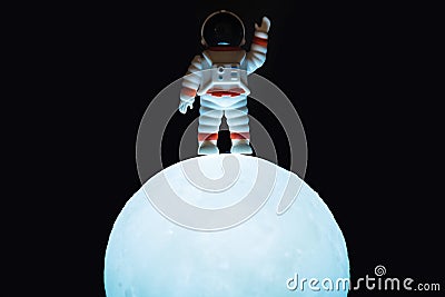 The Astronaut man on the moon.Space explorer concept Stock Photo