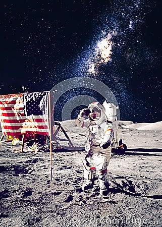 Astronaut on the moon Editorial Stock Photo