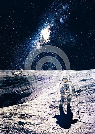 Astronaut on the moon Editorial Stock Photo