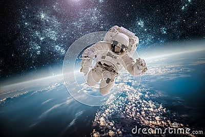 Astronaut in outer space Stock Photo