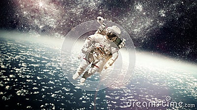 Astronaut in outer space Stock Photo