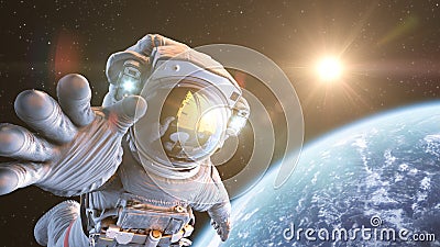 Astronaut in outer space Stock Photo