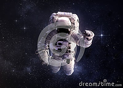 Astronaut in outer space Stock Photo