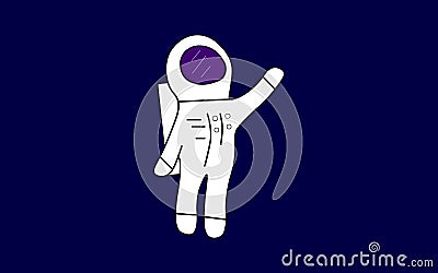 Astronaut in outer space, illustration on an isolated background Vector Illustration