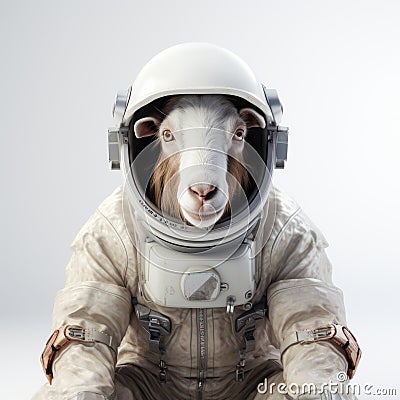 Astronaut Sheep: A Unique Artwork Of A Sheep In Space Suit Stock Photo