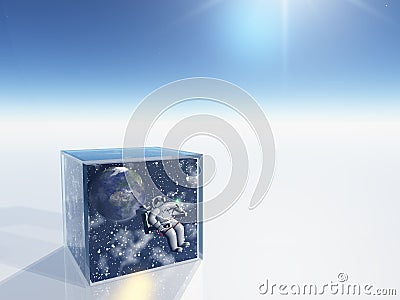 Astronaut and space captured Stock Photo