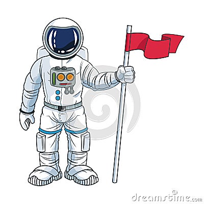 Astronaut space cartoon design Vector Illustration