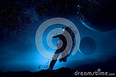 Astronaut and space exploration theme. Stock Photo