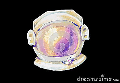 Astronaut space helmet artistic sketh illustration painting style Cartoon Illustration