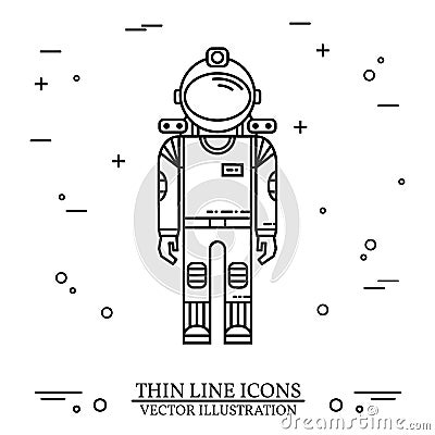 Astronaut in space. Human mission to Mars. Vector Illustration