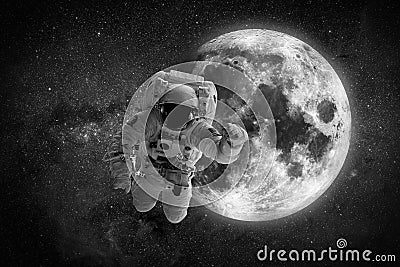 Astronaut spaceman outer space people planet earth moon. Elements of this image furnished by NASA. Editorial Stock Photo