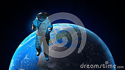 An astronaut spacewalk Stock Photo