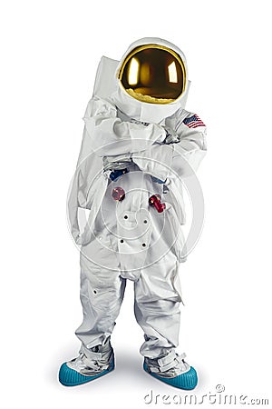 Astronaut standing on a white background Stock Photo