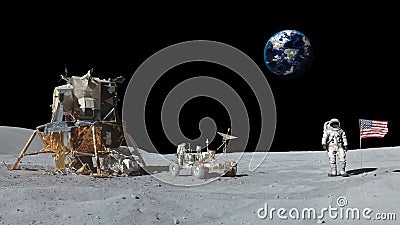 Astronaut Walking On The Moon Cg Animation Stock Footage Video Of Astro Lunar