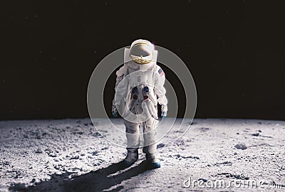 Astronaut walking on the moon Stock Photo