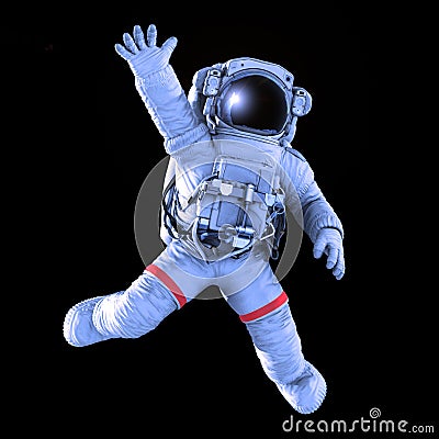 Astronaut waving, 3d render Stock Photo