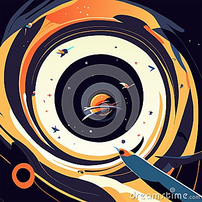 Astronaut working in space. Cosmic space background. Vector illustration AI generated Vector Illustration