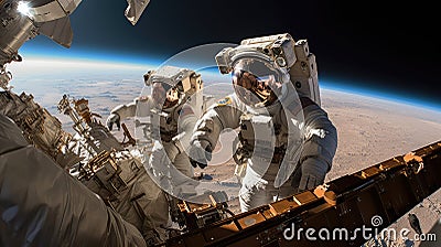 astronauts aerospace and defense Cartoon Illustration