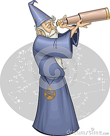 Astronomer Vector Illustration