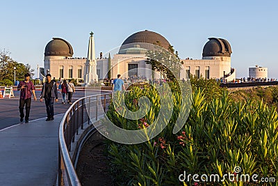 Astronomers Monument Griffith Observatory, Los Angeles, USA Editorial Stock Photo