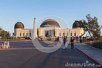 Astronomers Monument Griffith Observatory, Los Angeles, USA Editorial Stock Photo