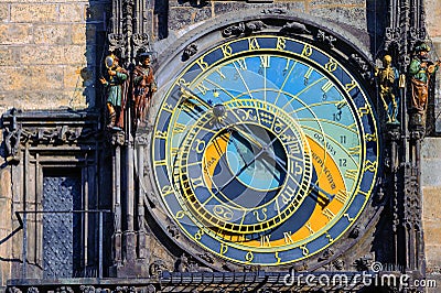 The astronomic clock Horologe in Prague, Czech Republic Stock Photo
