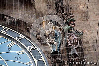 Astronomic clock in the old square in the city of Prague Editorial Stock Photo