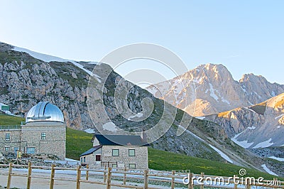 Astronomic Observatory, Corno Grande, Gran Sasso, L'Aquila, Italy Stock Photo