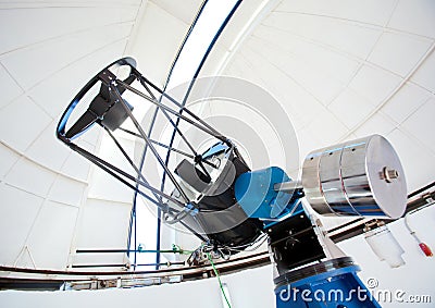 Astronomic observatory telescope in a dome Stock Photo