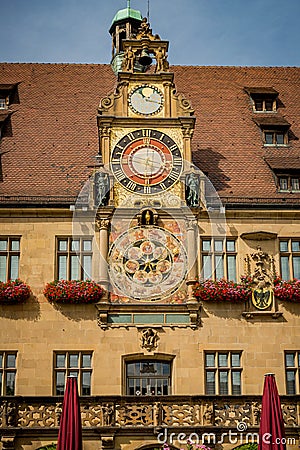 Astronomical clock invented in 1590 by.Isaak Habrecht Stock Photo