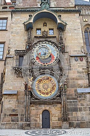 Astronomical clock in Prague, Czech Republic. PraÅ¾skÃ½ orloj Editorial Stock Photo